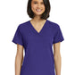 Women's Fitted One-Pocket V-Neck Top - SJ101 - Grape