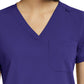 Women's Fitted One-Pocket V-Neck Top - SJ101 - Grape