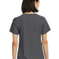 Women's Fitted One-Pocket V-Neck Top - SJ101 - Heather Grey