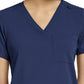 Women's Fitted One-Pocket V-Neck Top - SJ101 - Navy