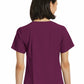 Women's Fitted One-Pocket V-Neck Top - SJ101 - Wine