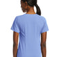 Women's Fitted Two-Pocket V-Neck Top - SJ102 - Ciel Blue