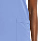 Women's Fitted Two-Pocket V-Neck Top - SJ102 - Ciel Blue
