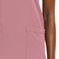 Women's Fitted Two-Pocket V-Neck Top - SJ102 - Dusty Rose
