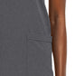 Women's Fitted Two-Pocket V-Neck Top - SJ102 - Heather Grey