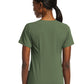 Women's Fitted Two-Pocket V-Neck Top - SJ102 - Olive