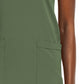 Women's Fitted Two-Pocket V-Neck Top - SJ102 - Olive