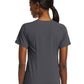 Women's Fitted Two-Pocket V-Neck Top - SJ102 - Pewter