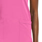 Women's Fitted Two-Pocket V-Neck Top - SJ102 - Pink Pop
