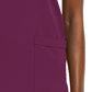 Women's Fitted Two-Pocket V-Neck Top - SJ102 - Wine