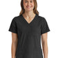 Women's Fitted Six-Pocket V-Neck Top - SJ103 - Black
