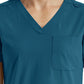 Women's Fitted Six-Pocket V-Neck Top - SJ103 - Caribbean