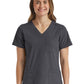 Women's Fitted Six-Pocket V-Neck Top - SJ103 - Pewter