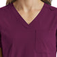Women's Fitted Six-Pocket V-Neck Top - SJ103 - Wine