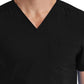 Unisex One-Pocket V-Neck Top - SJ501 - Black