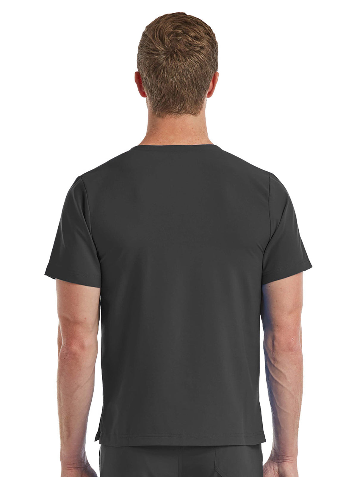 Unisex One-Pocket V-Neck Top - SJ501 - Pewter