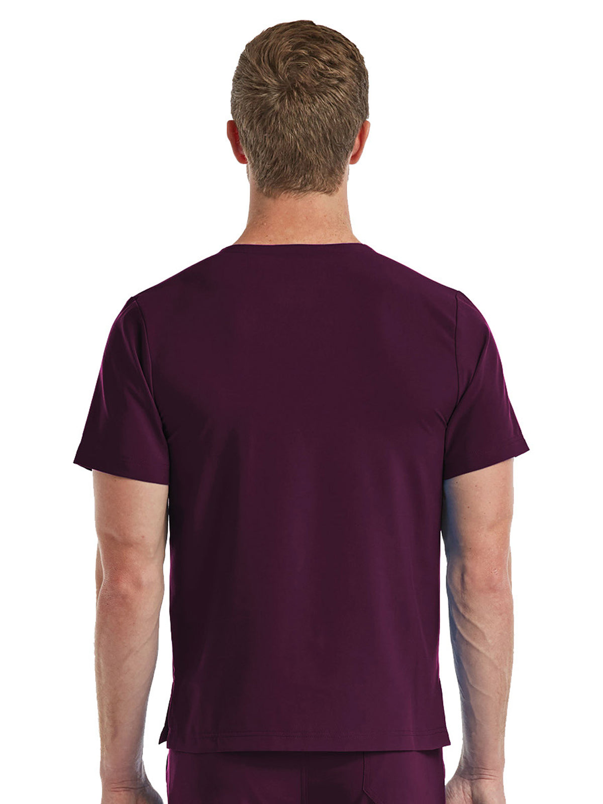 Unisex One-Pocket V-Neck Top - SJ501 - Wine
