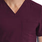 Unisex One-Pocket V-Neck Top - SJ501 - Wine