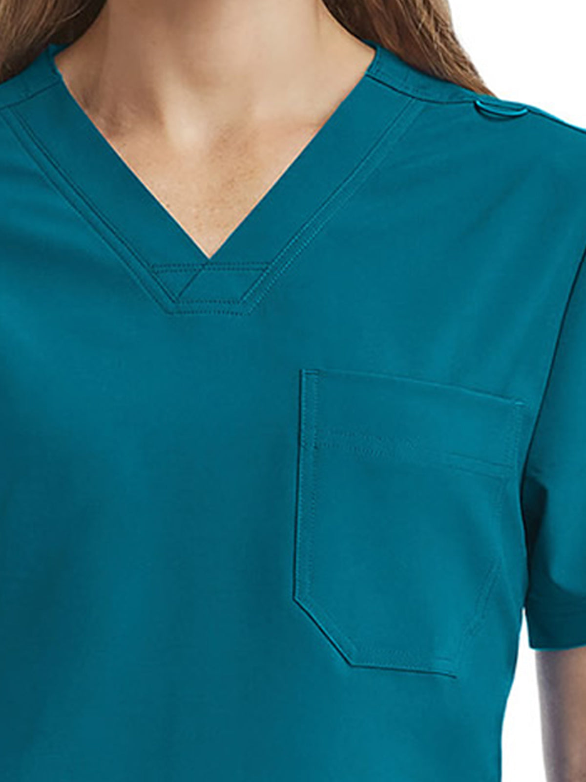 Unisex Three-Pocket V-Neck Top - SJ503 - Caribbean