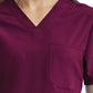 Unisex Three-Pocket V-Neck Top - SJ503 - Wine