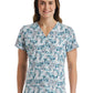Women's Two-Pocket V-Neck Print Top - SJP1 - Willow