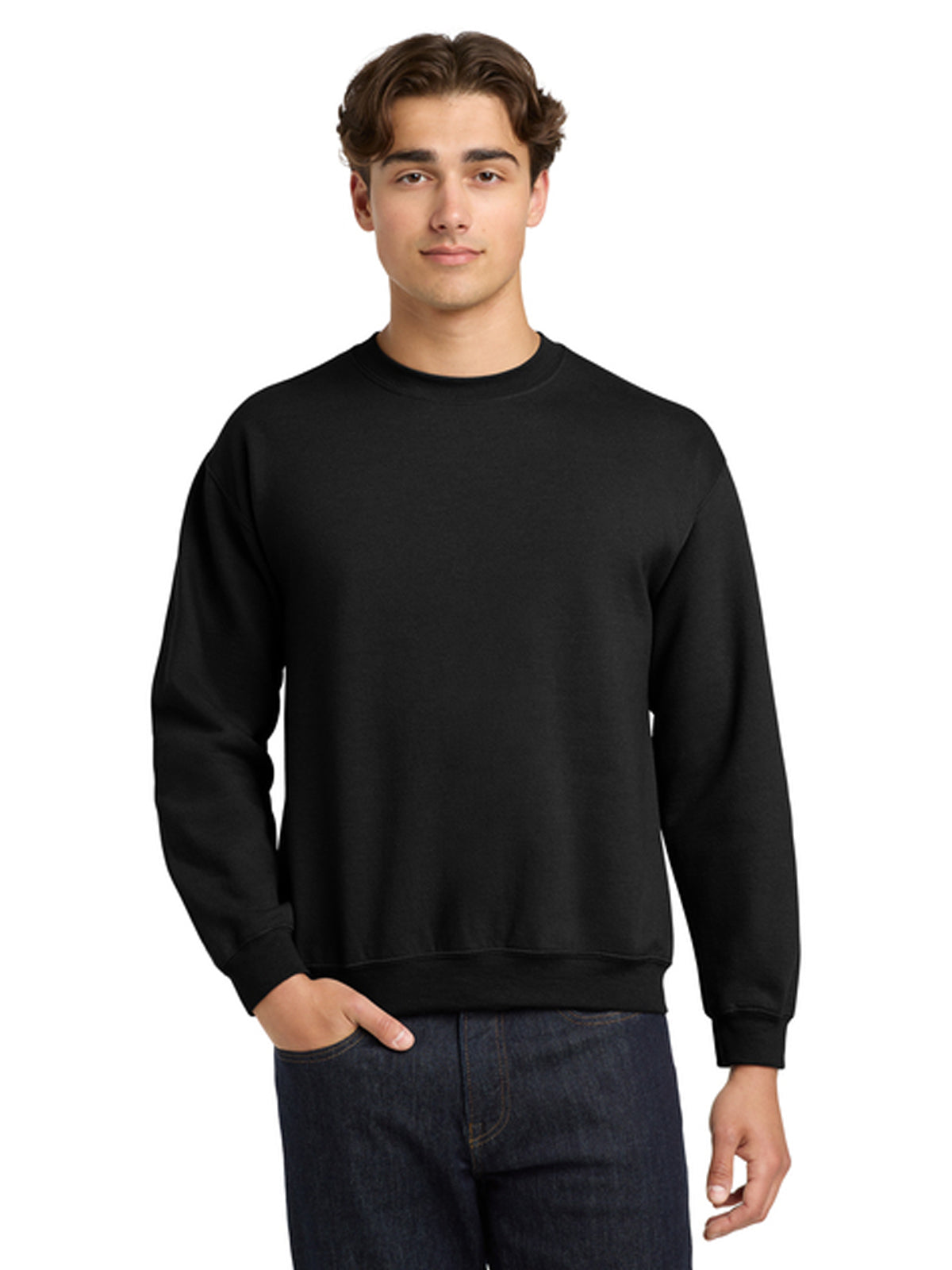 Men's Pocketless Crewneck Sweatshirt - 18000 - Black