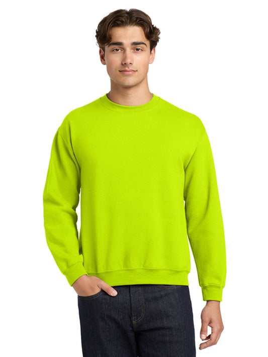 Men's Pocketless Crewneck Sweatshirt - 18000 - Safety Green