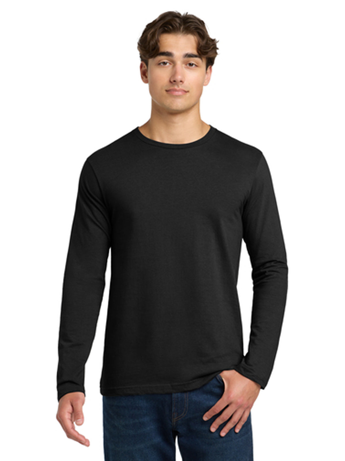 Men's Pocketless Long Sleeve T-Shirt - 64400 - Black