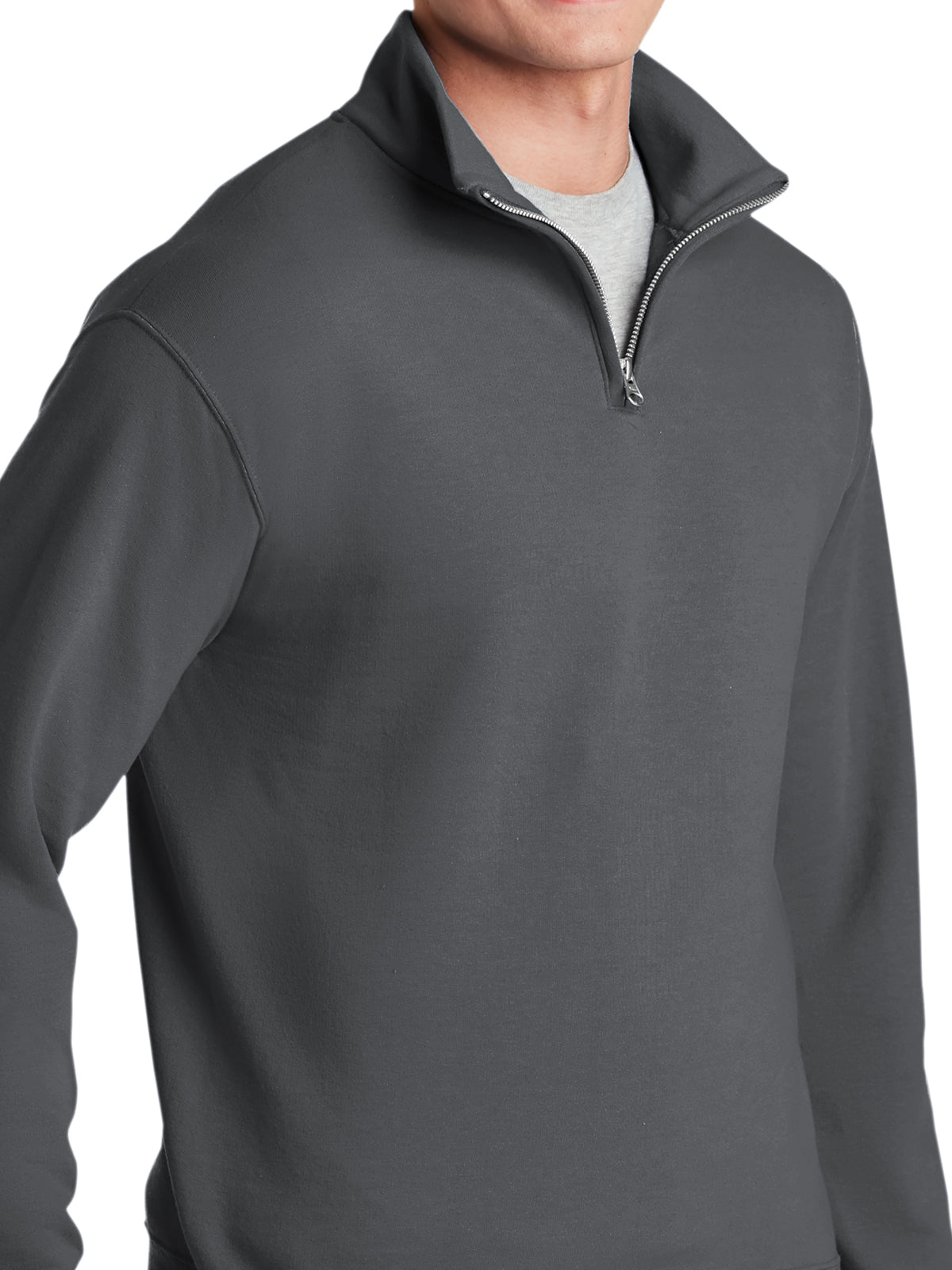 Men's Cadet Collar Sweatshirt - 995M - Charcoal Grey