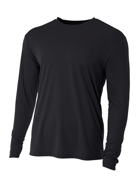 Men's Pocketless Cooling Performance Long Sleeve Tee - A4N3165 - Black