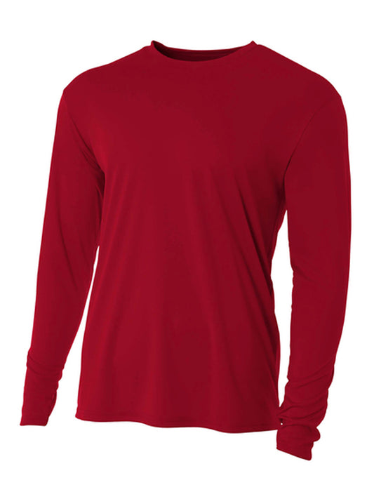 Men's Pocketless Cooling Performance Long Sleeve Tee - A4N3165 - Cardinal