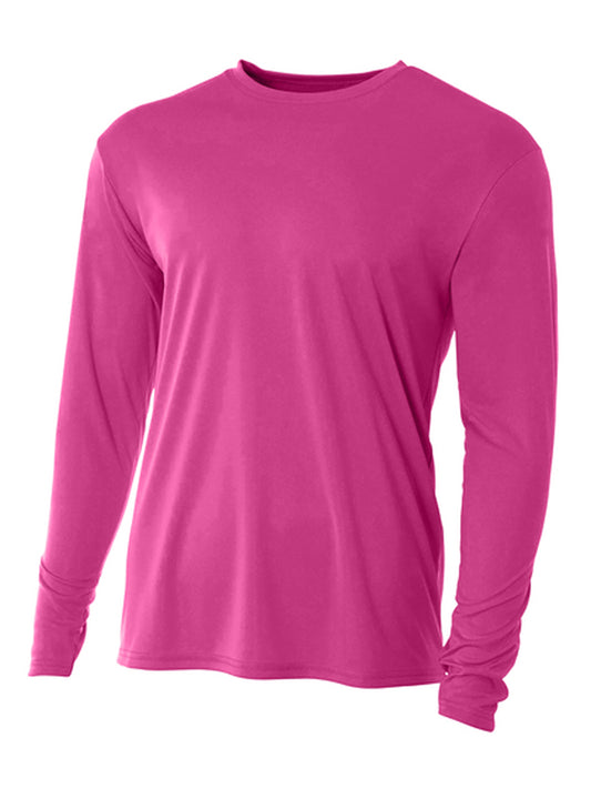 Men's Pocketless Cooling Performance Long Sleeve Tee - A4N3165 - Fuchsia
