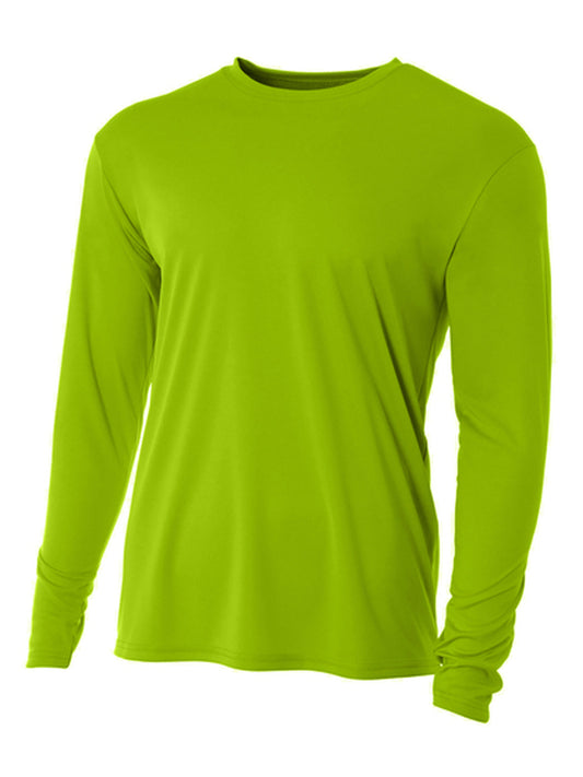 Men's Pocketless Cooling Performance Long Sleeve Tee - A4N3165 - Lime