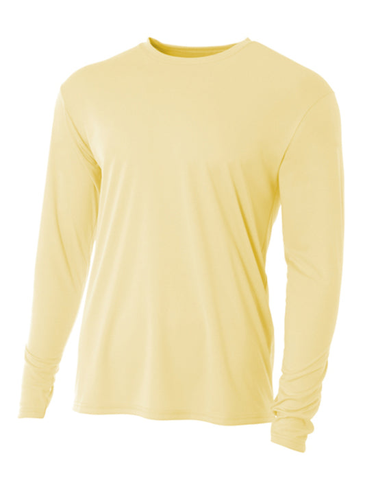 Men's Pocketless Cooling Performance Long Sleeve Tee - A4N3165 - Light Yellow
