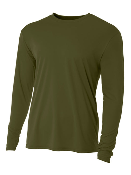 Men's Pocketless Cooling Performance Long Sleeve Tee - A4N3165 - Military Green