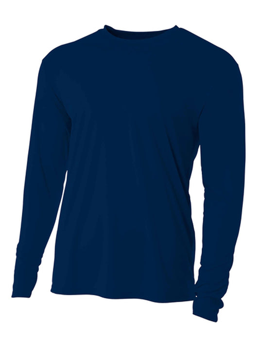 Men's Pocketless Cooling Performance Long Sleeve Tee - A4N3165 - Navy