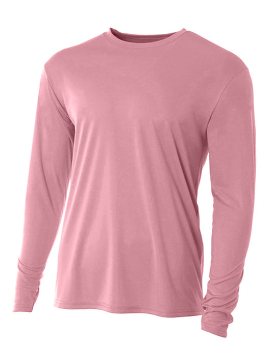 Men's Pocketless Cooling Performance Long Sleeve Tee - A4N3165 - Pink