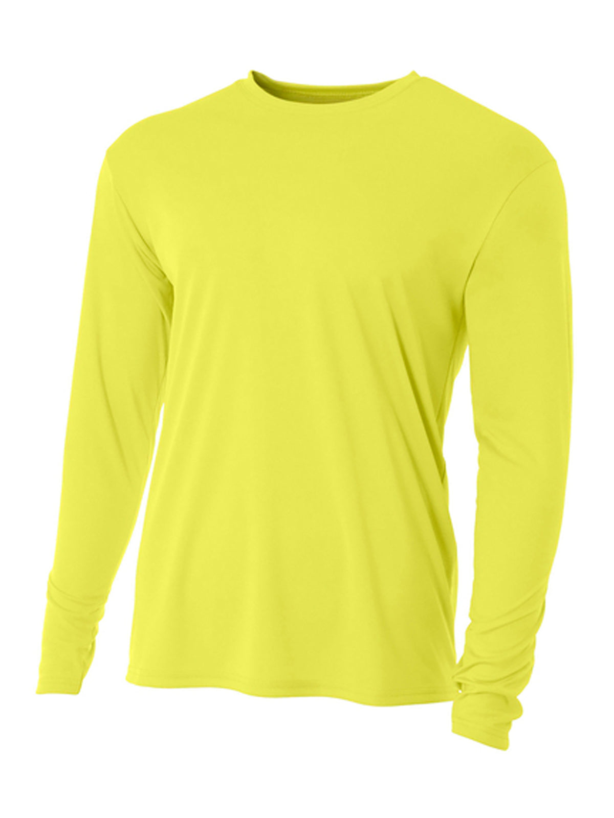 Men's Pocketless Cooling Performance Long Sleeve Tee - A4N3165 - Safety Yellow