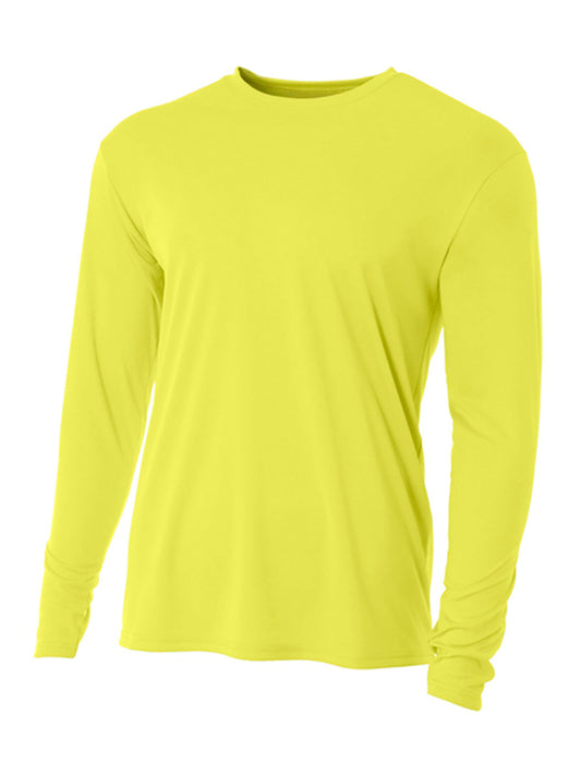 Men's Pocketless Cooling Performance Long Sleeve Tee - A4N3165 - Safety Yellow