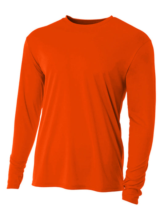 Men's Pocketless Cooling Performance Long Sleeve Tee - A4N3165 - Safety Orange