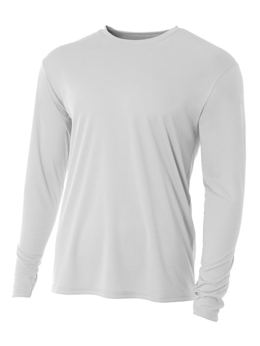 Men's Pocketless Cooling Performance Long Sleeve Tee - A4N3165 - Silver
