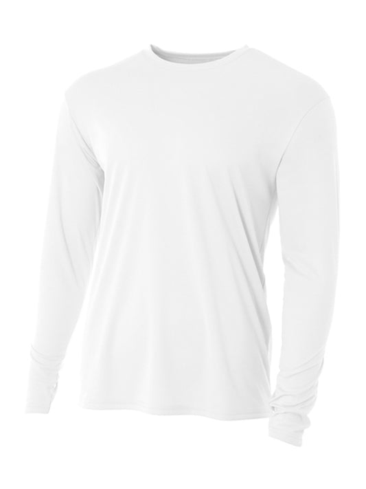 Men's Pocketless Cooling Performance Long Sleeve Tee - A4N3165 - White