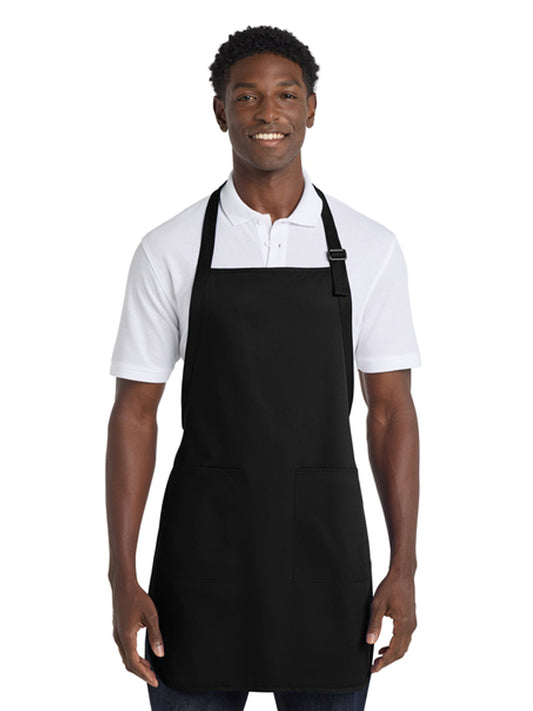 Unisex 2-Pocket Full-Length Apron - A500 - Black