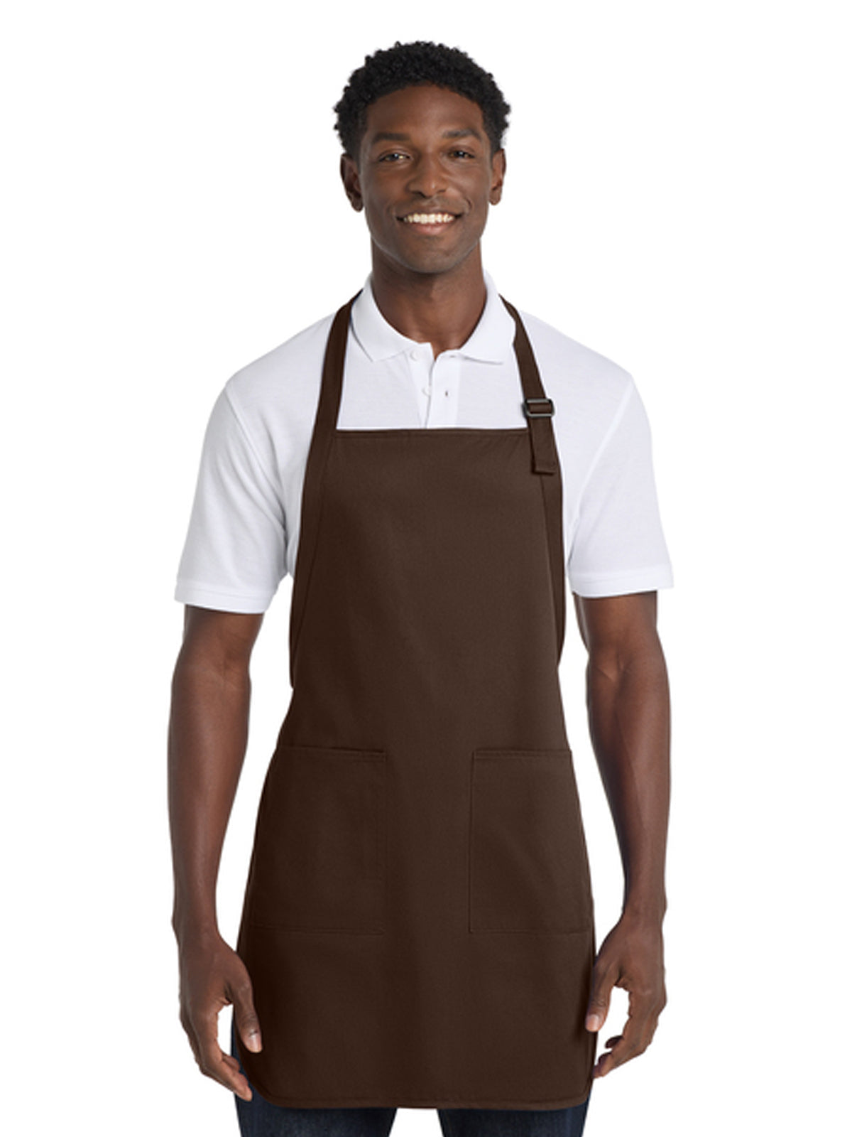 Unisex 2-Pocket Full-Length Apron - A500 - Coffee Bean