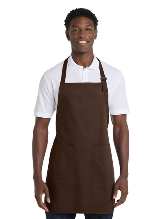 Unisex 2-Pocket Full-Length Apron - A500 - Coffee Bean