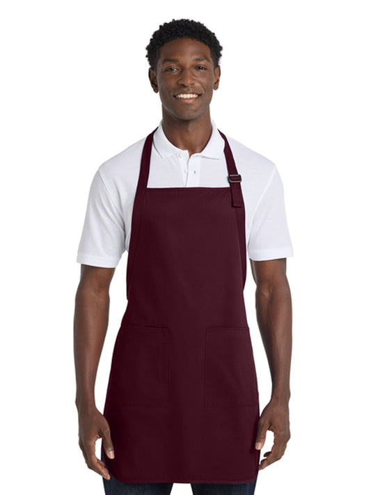 Unisex 2-Pocket Full-Length Apron - A500 - Maroon