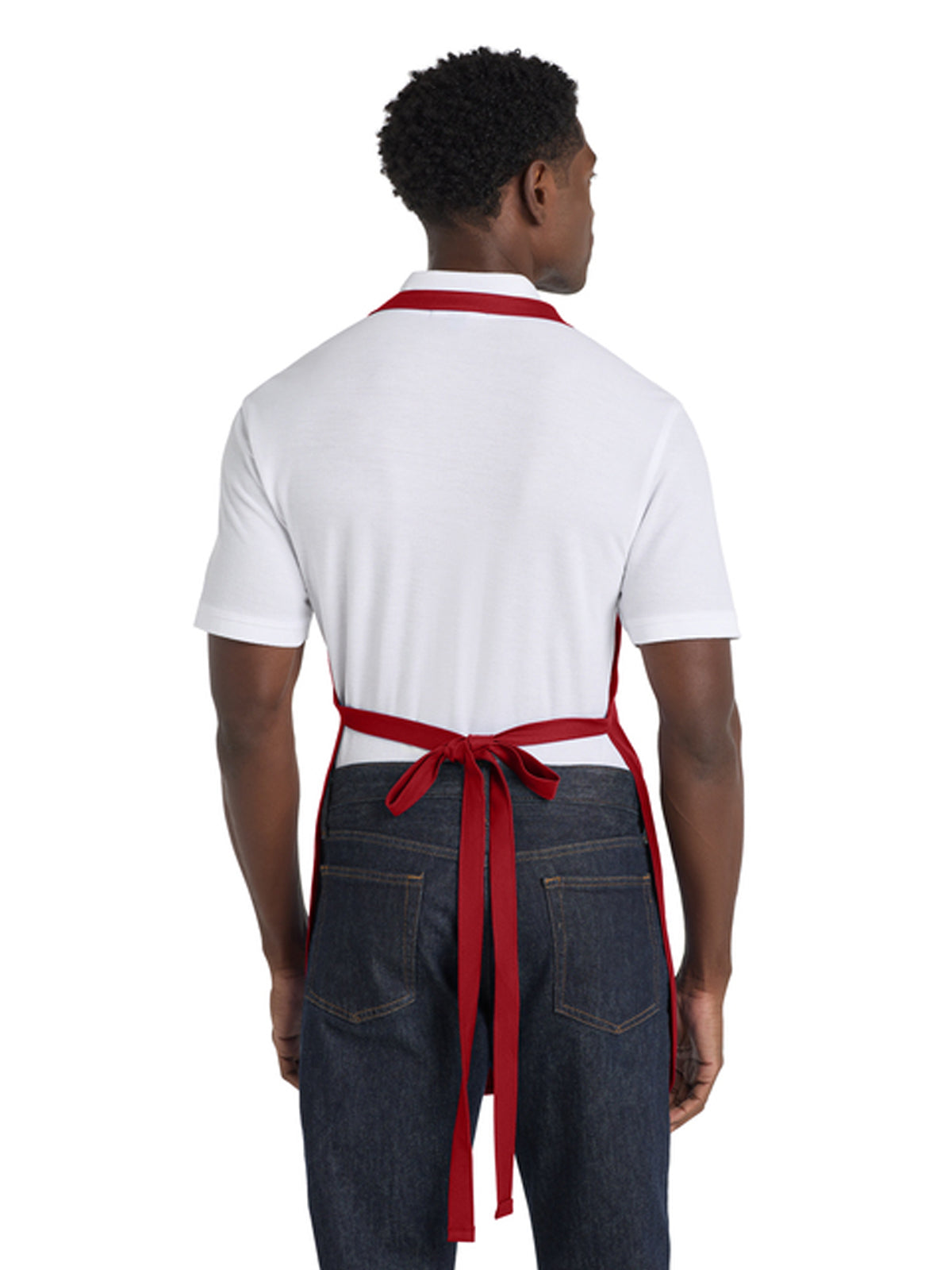Unisex 2-Pocket Full-Length Apron - A500 - Red