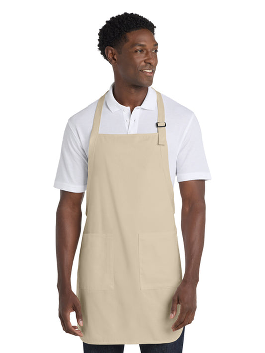 Unisex 2-Pocket Full-Length Apron - A500 - Stone