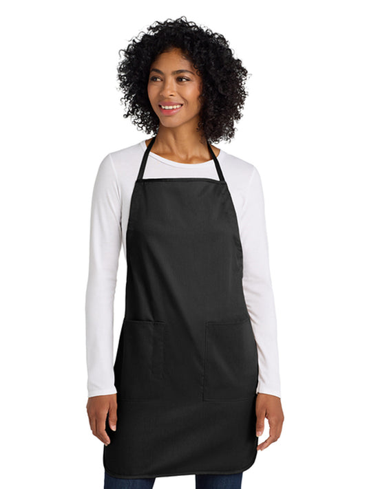 Women's Three-Pocket Full-Length Apron - A520 - Black