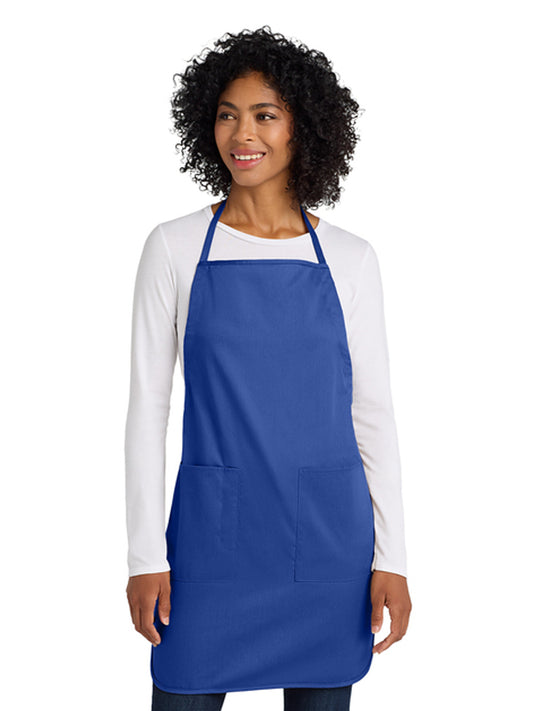 Women's Three-Pocket Full-Length Apron - A520 - Faded Blue